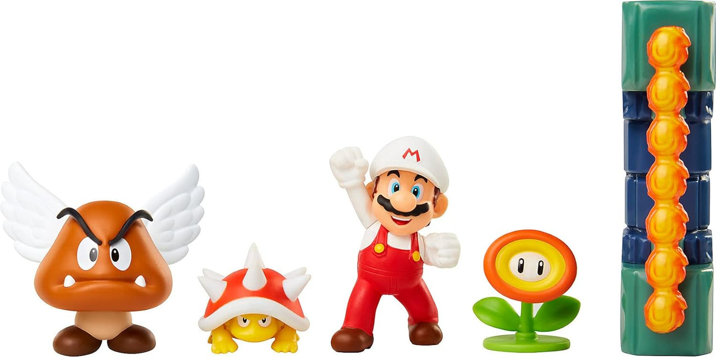 Set Figuras Super Mario Set Diorama Castillo De Lava