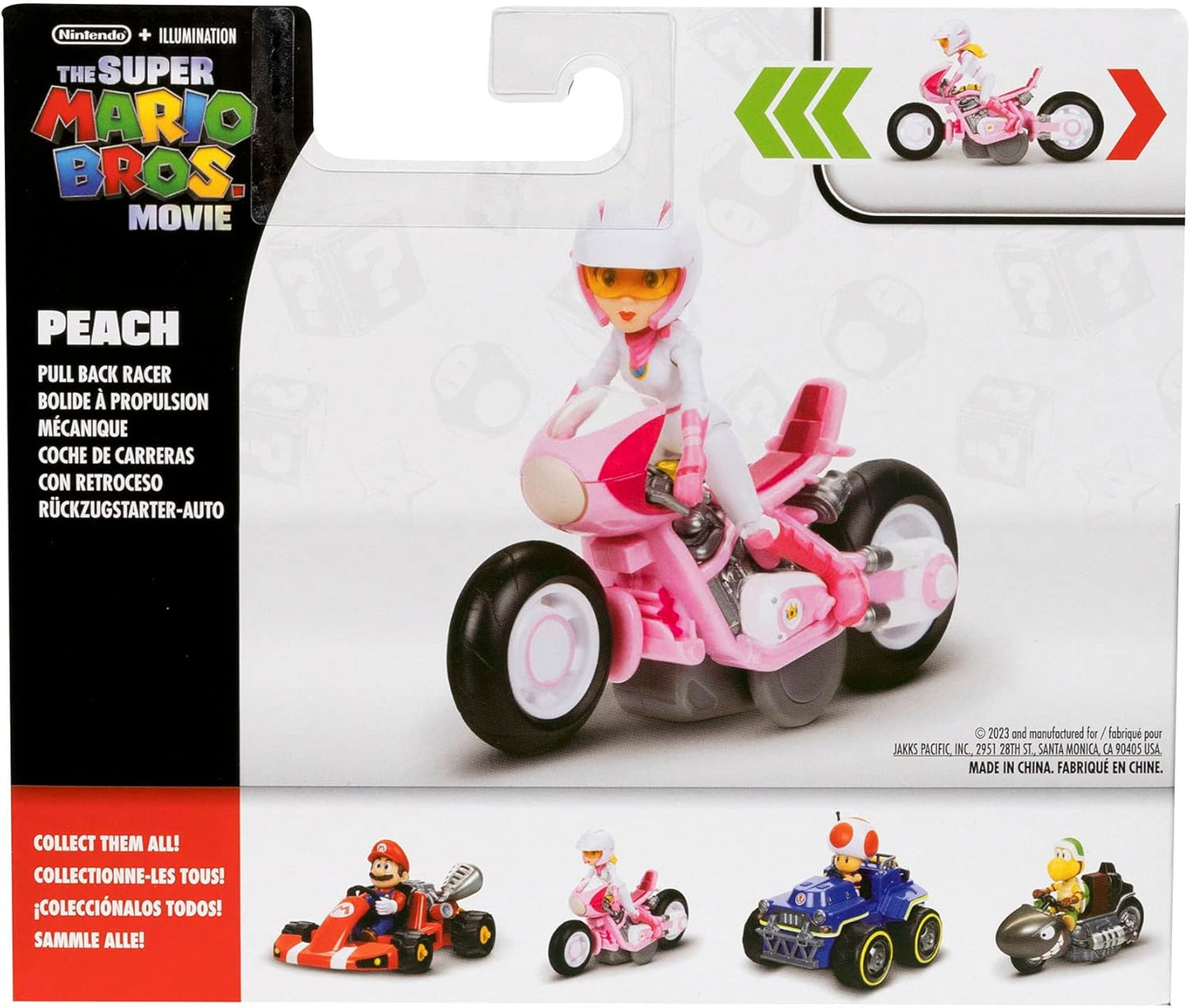 Super Mario Vehiculo Kart Racer Peach con Figura Desmontable