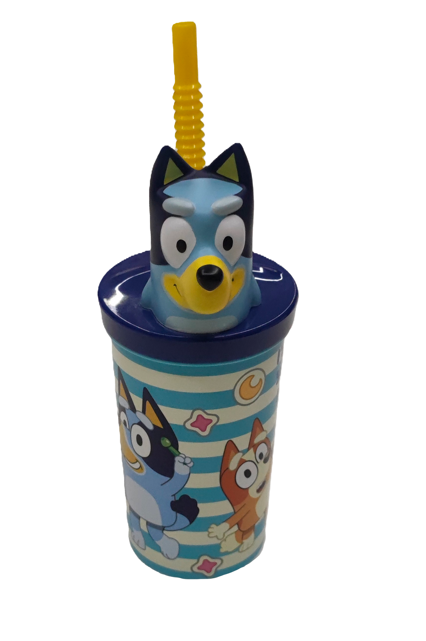 Vaso Con Bombilla Bluey Figura 3D 360ml