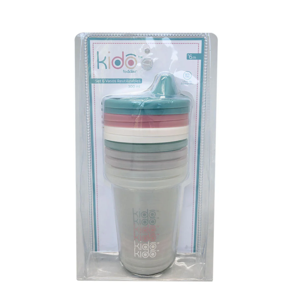 Set 6 Vasos Reutilizables Kido