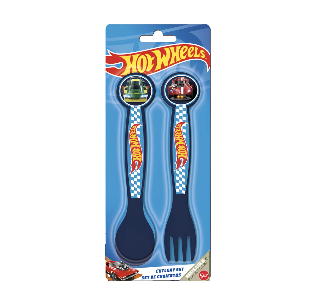 Set Cubiertos 2 Piezas Hot Wheels