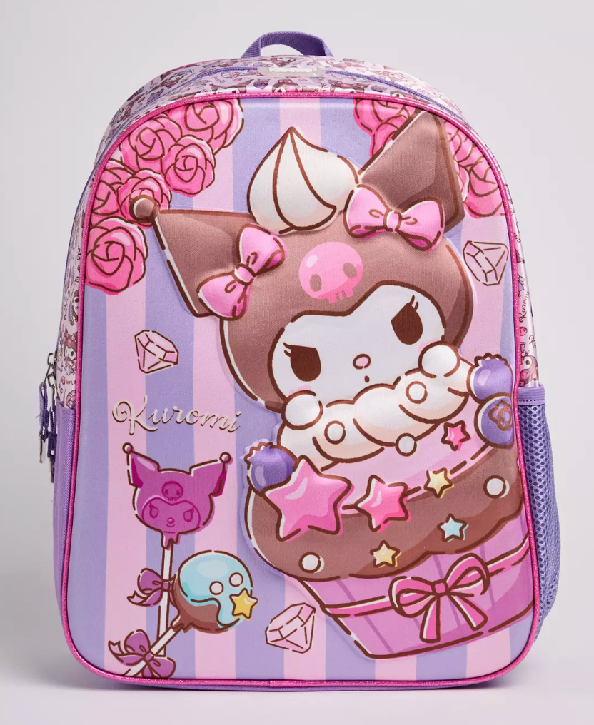 Set Escolar Kuromi Infantil Mochila + Lonchera + Estuche