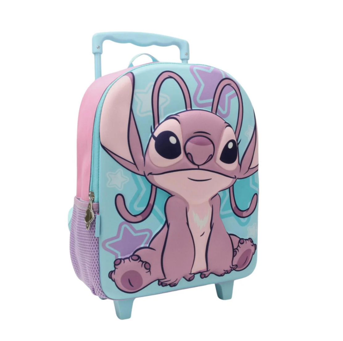 Mochila con Ruedas 3D Face Angel & Stitch