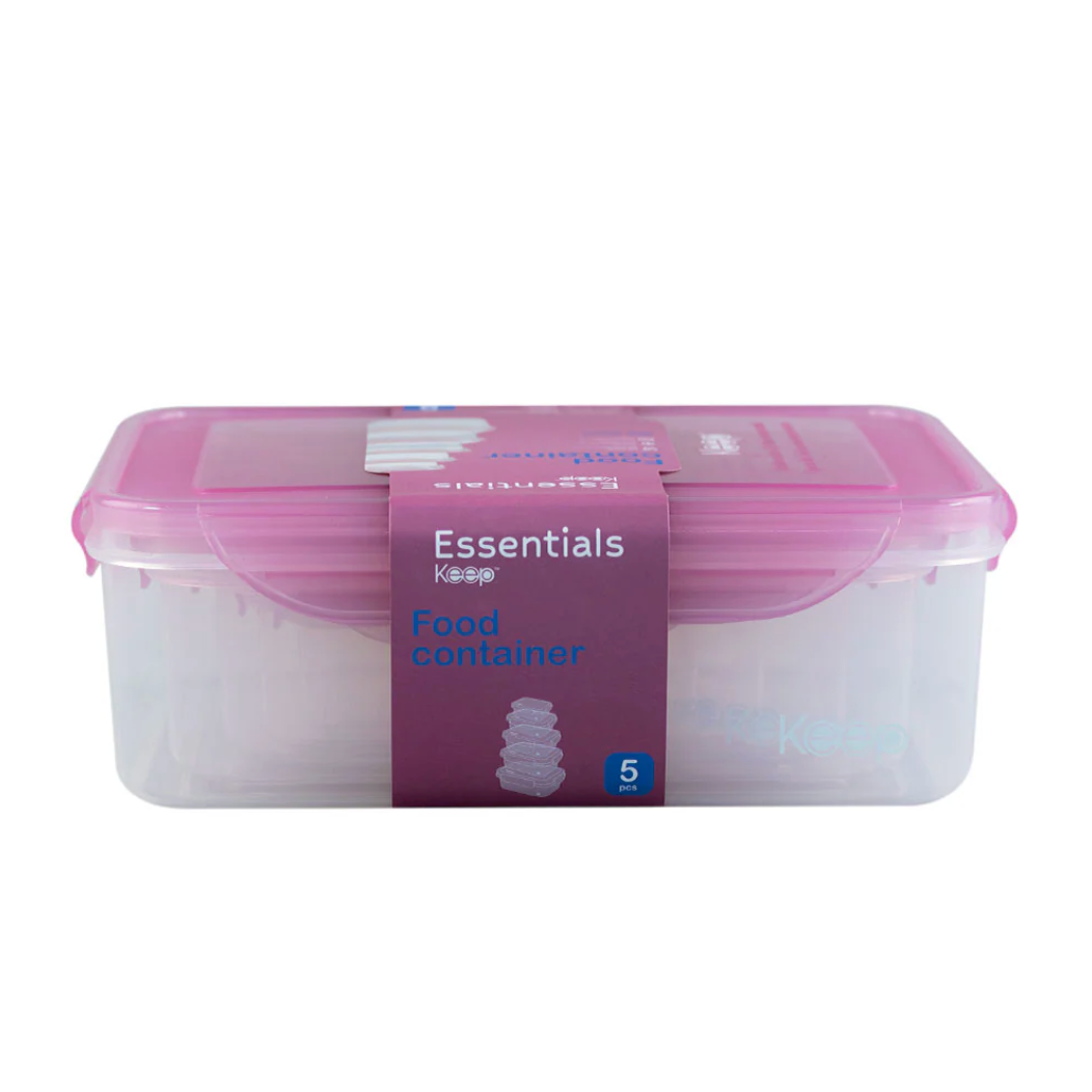 Set 5 Hermeticos Apilables Keep Rosa