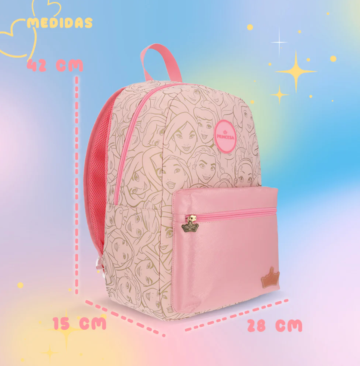 Mochila Princess Juvenil Rosa