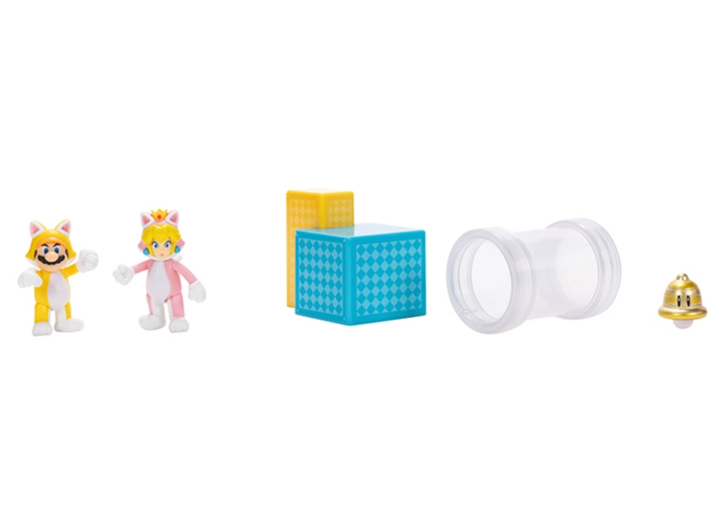Playset Set Diorama con Figuras Super Mario Cat Y Peach Cat 3d World