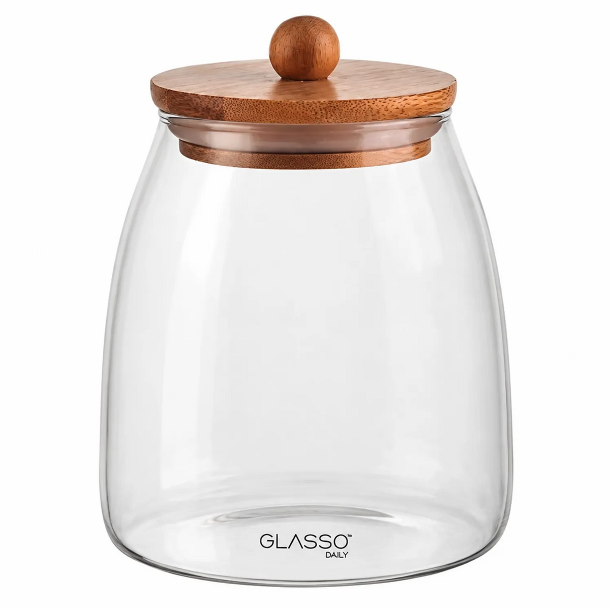x Mayor Frasco Vidrio 950ml Con Tapa De Bamboo Glasso Daily