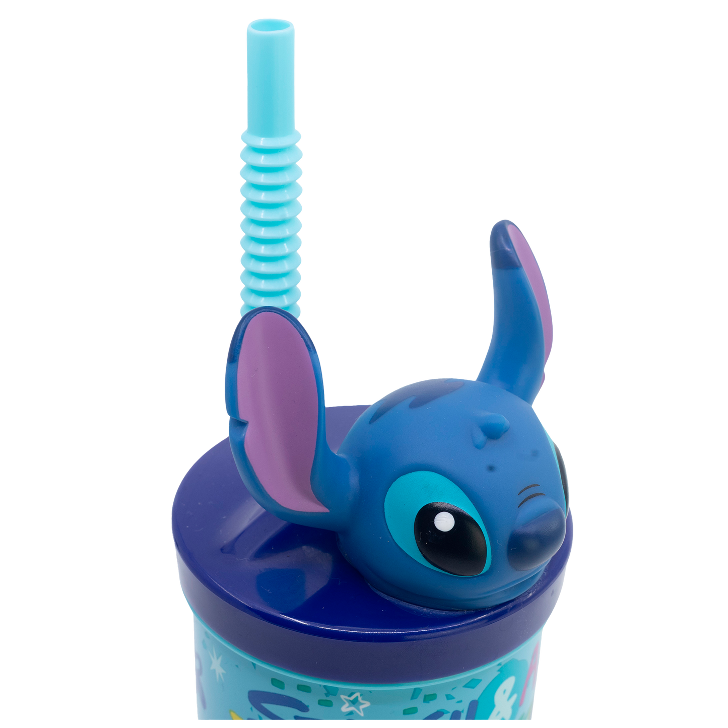 Vaso Con Bombilla Stitch Figura 3D 360ml