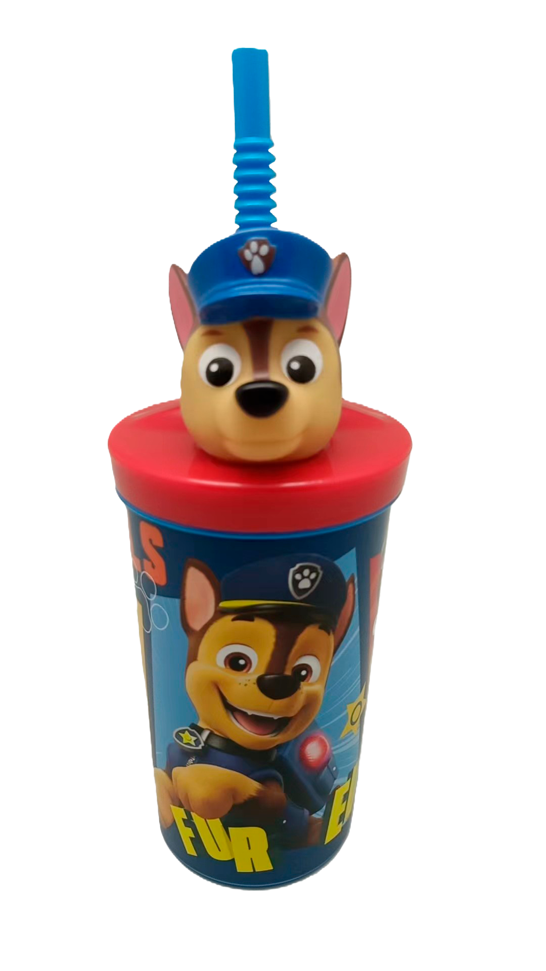 Vaso Con Bombilla Chase Figura 3D 360ml Paw Patrol