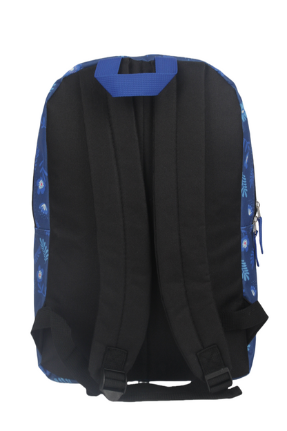 Mochila Juvenil Stitch Parches Azul Rey