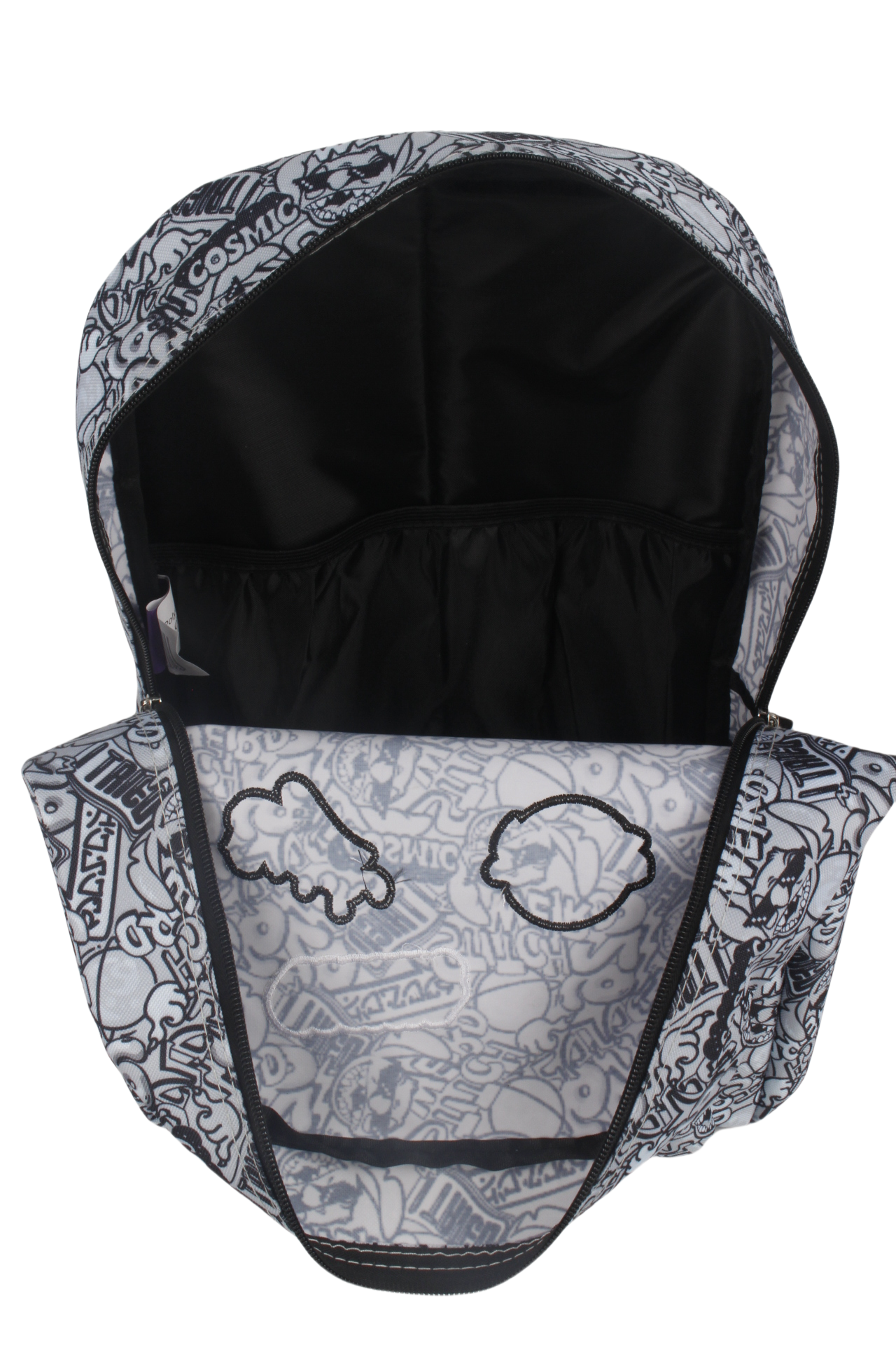 Mochila Juvenil Stitch Parches Gris