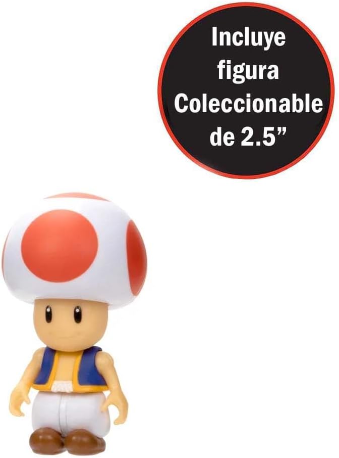 Super Mario Vehiculo Carro Kart Racer con Figura Toad Desmontable