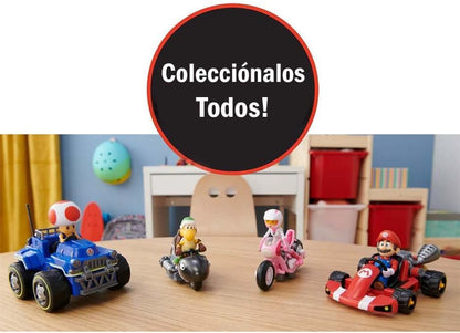 Super Mario Vehiculo Carro Kart Racer con Figura Toad Desmontable