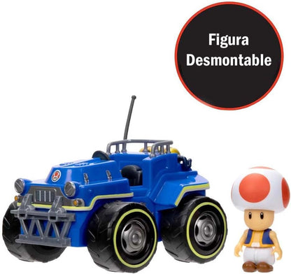 Super Mario Vehiculo Carro Kart Racer con Figura Toad Desmontable