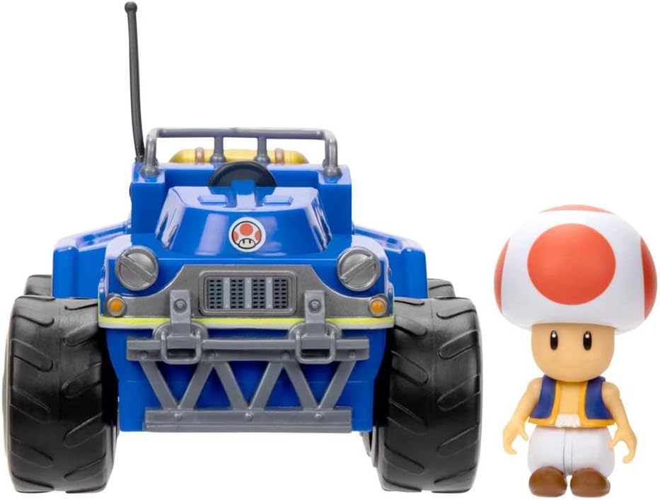 Super Mario Vehiculo Carro Kart Racer con Figura Toad Desmontable