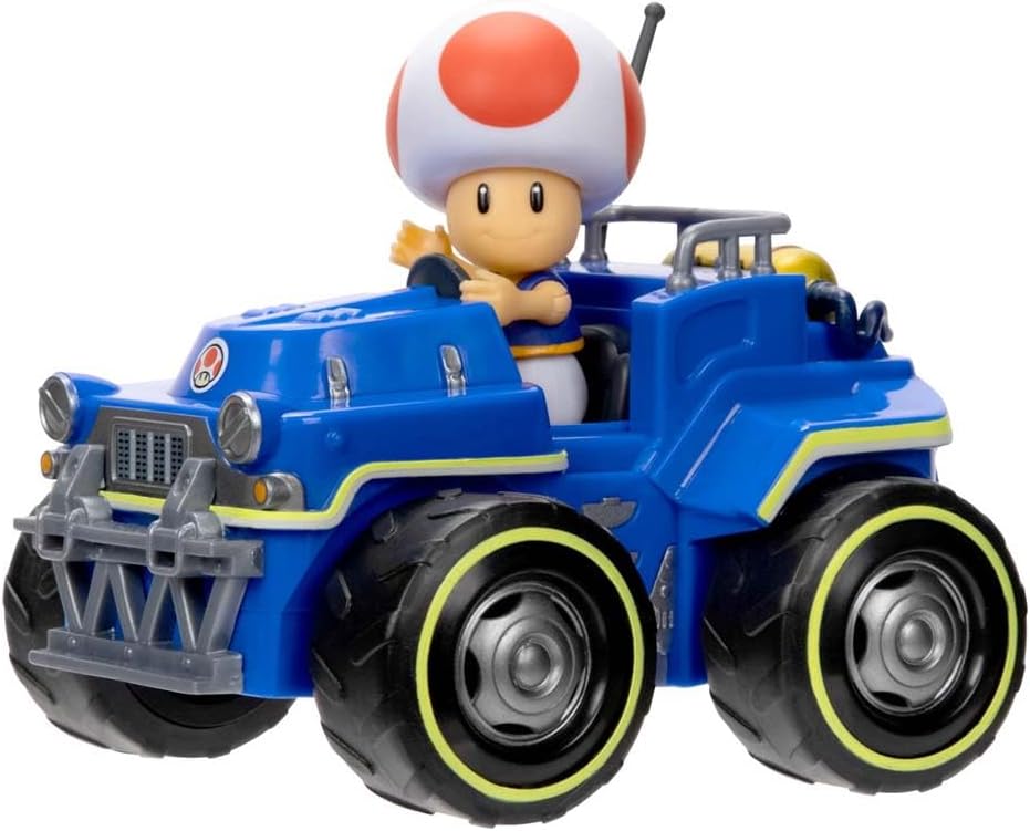 Super Mario Vehiculo Carro Kart Racer con Figura Toad Desmontable
