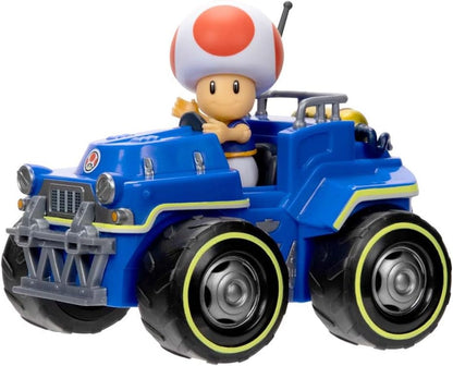Super Mario Vehiculo Carro Kart Racer con Figura Toad Desmontable