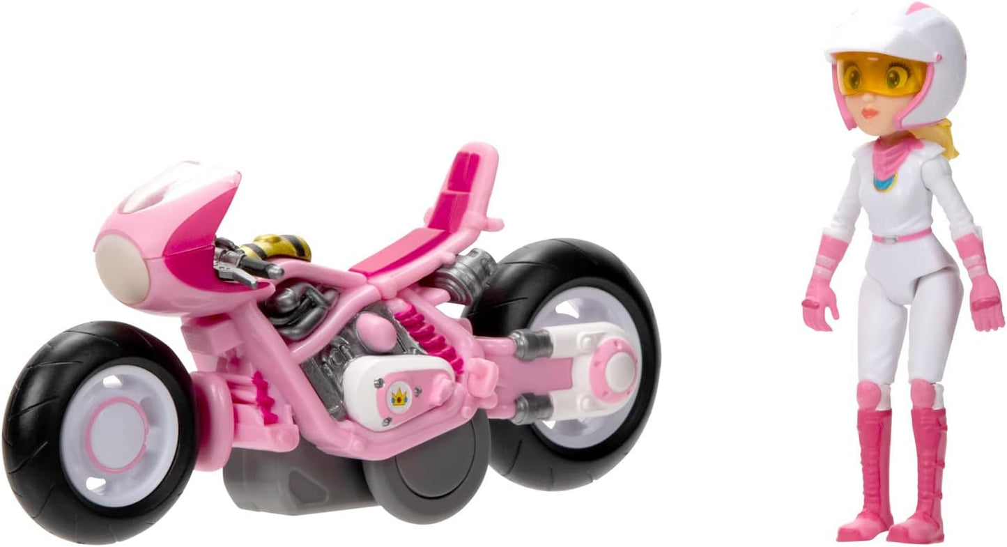 Super Mario Vehiculo Kart Racer Peach con Figura Desmontable