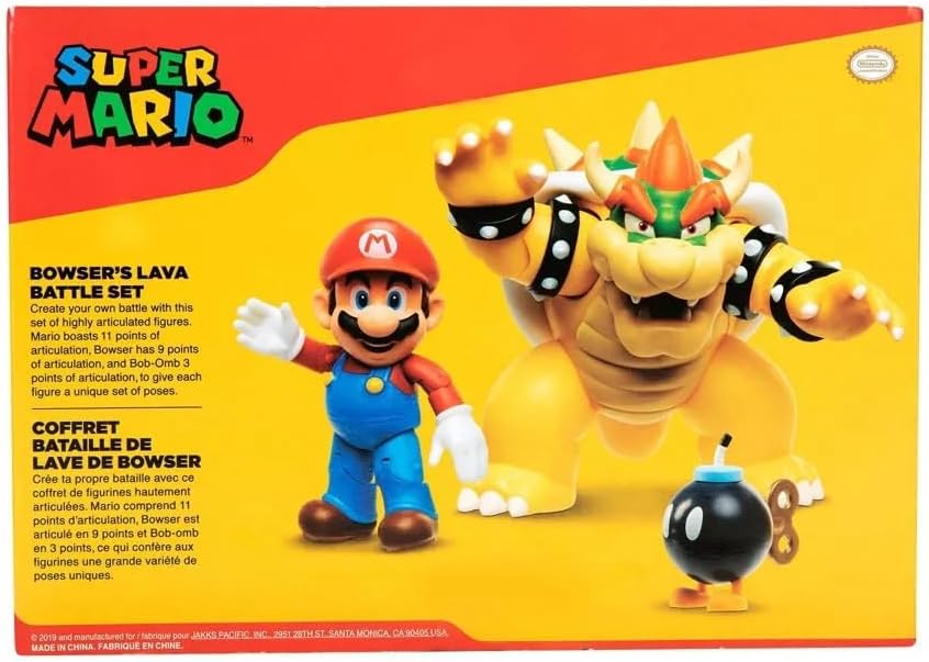 Set Figuras Super Mario Bros Vs Bowser Lava Battle Nintendo