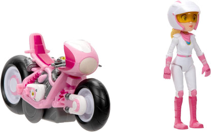 Super Mario Vehiculo Kart Racer Peach con Figura Desmontable