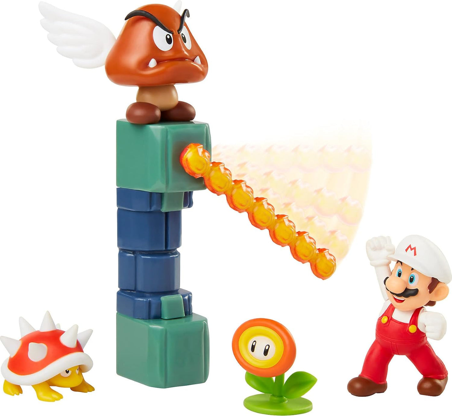Set Figuras Super Mario Set Diorama Castillo De Lava