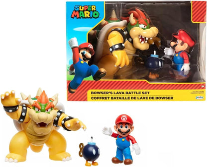 Set Figuras Super Mario Bros Vs Bowser Lava Battle Nintendo