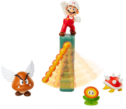 Set Figuras Super Mario Set Diorama Castillo De Lava