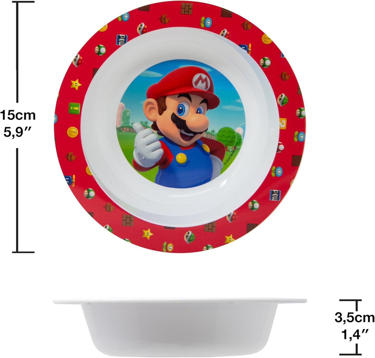 Bowl Infantil Apto Microondas Super Mario