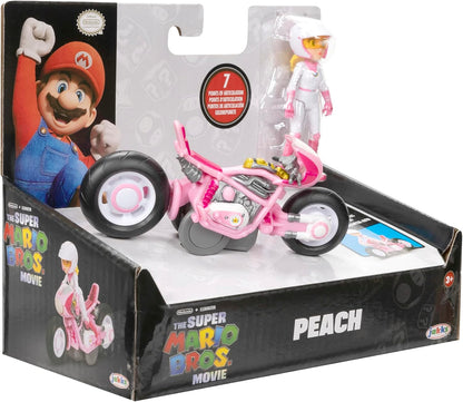 Super Mario Vehiculo Kart Racer Peach con Figura Desmontable