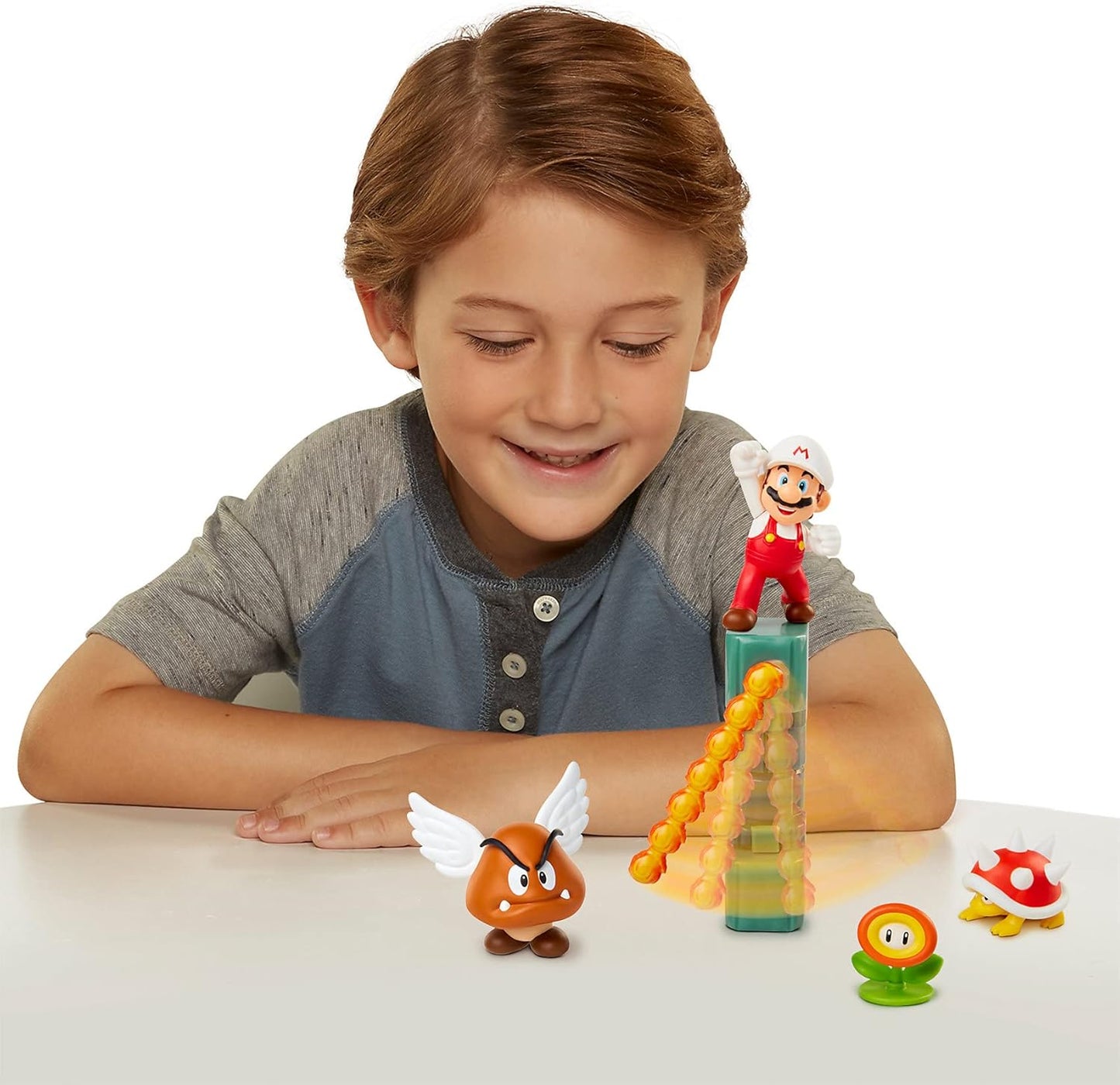 Set Figuras Super Mario Set Diorama Castillo De Lava