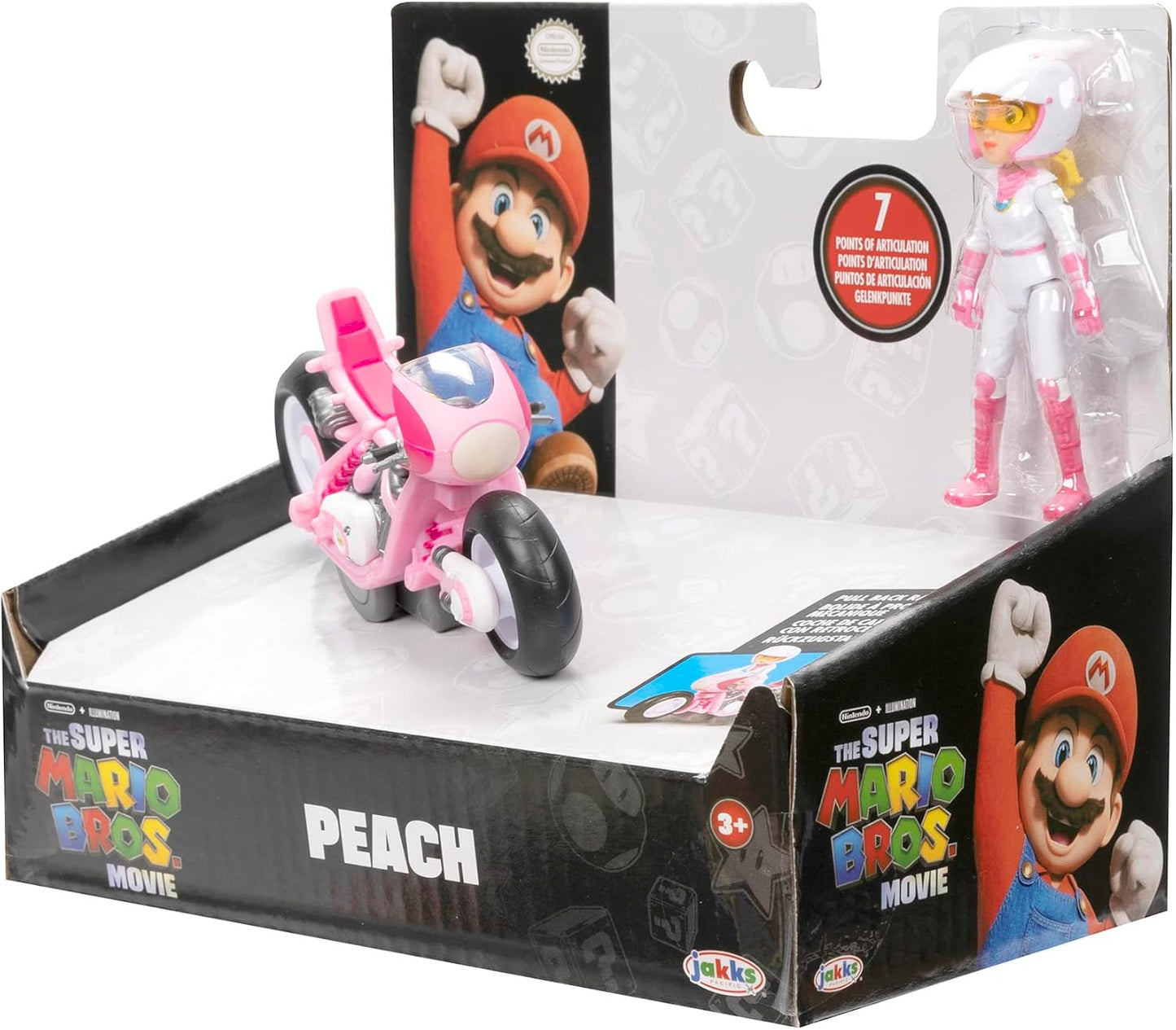 Super Mario Vehiculo Kart Racer Peach con Figura Desmontable