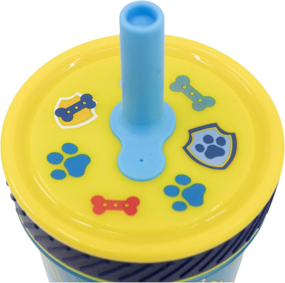 Vaso Con Bombilla Silicona Antivuelco Paw Patrol 370ml
