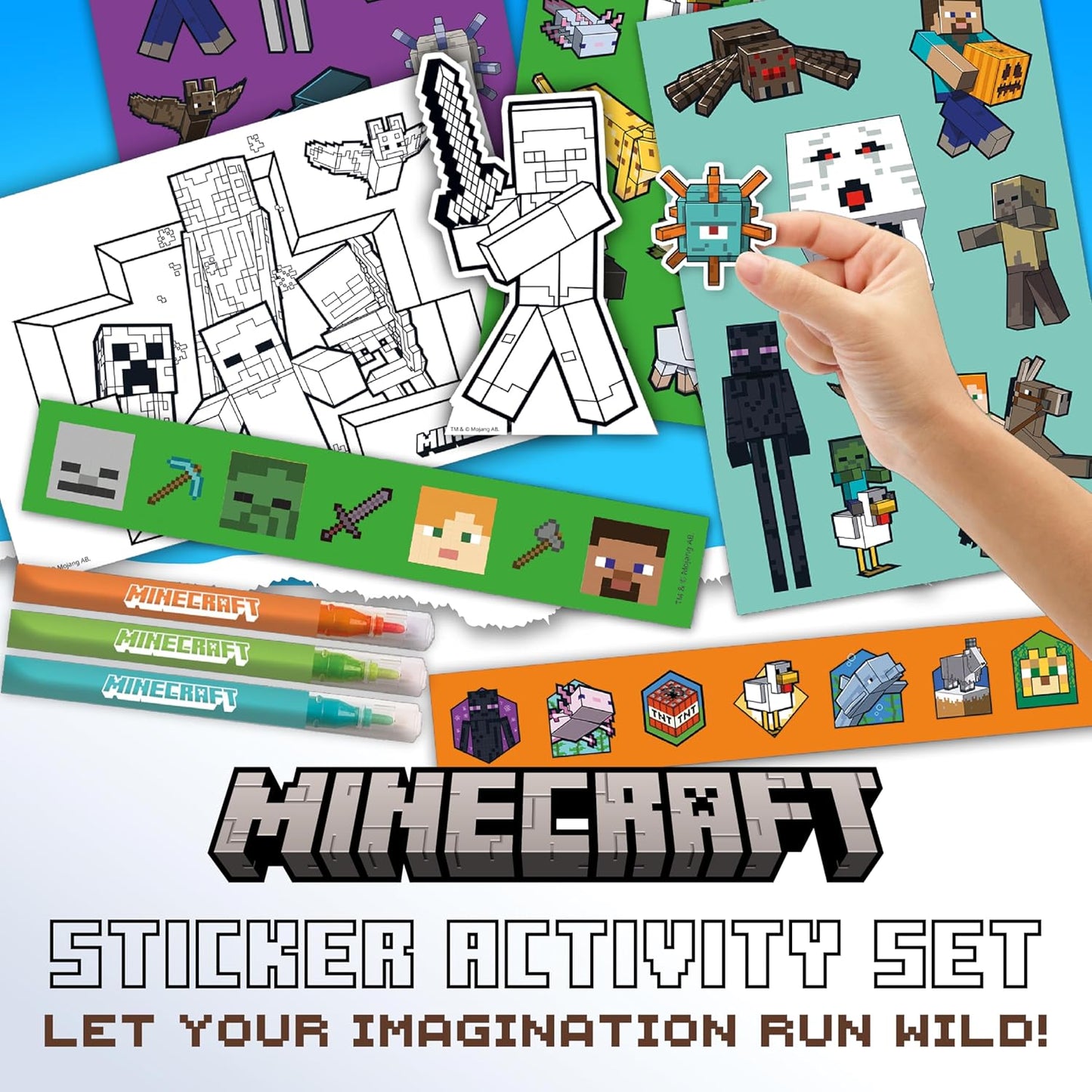 Set De Actividades Con Stickers De Minecraft
