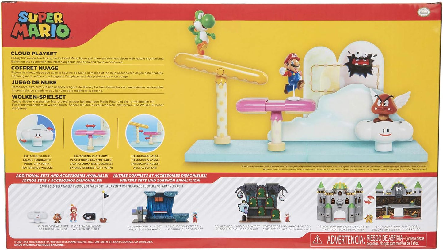 Set Super Mario Cloud World Diorama con figura de acción Mario 6cm