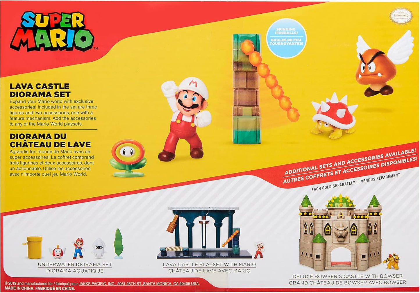 Set Figuras Super Mario Set Diorama Castillo De Lava