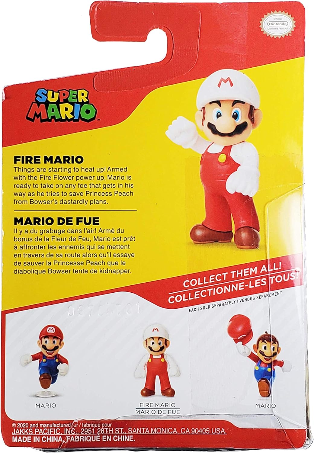 Figura Super Mario Mario De Fuego Articulada 6 Cms