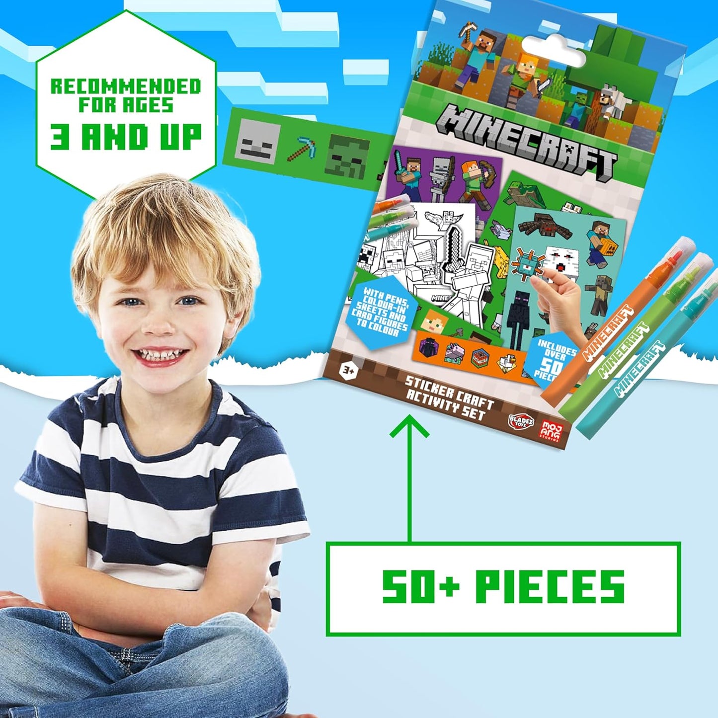Set De Actividades Con Stickers De Minecraft