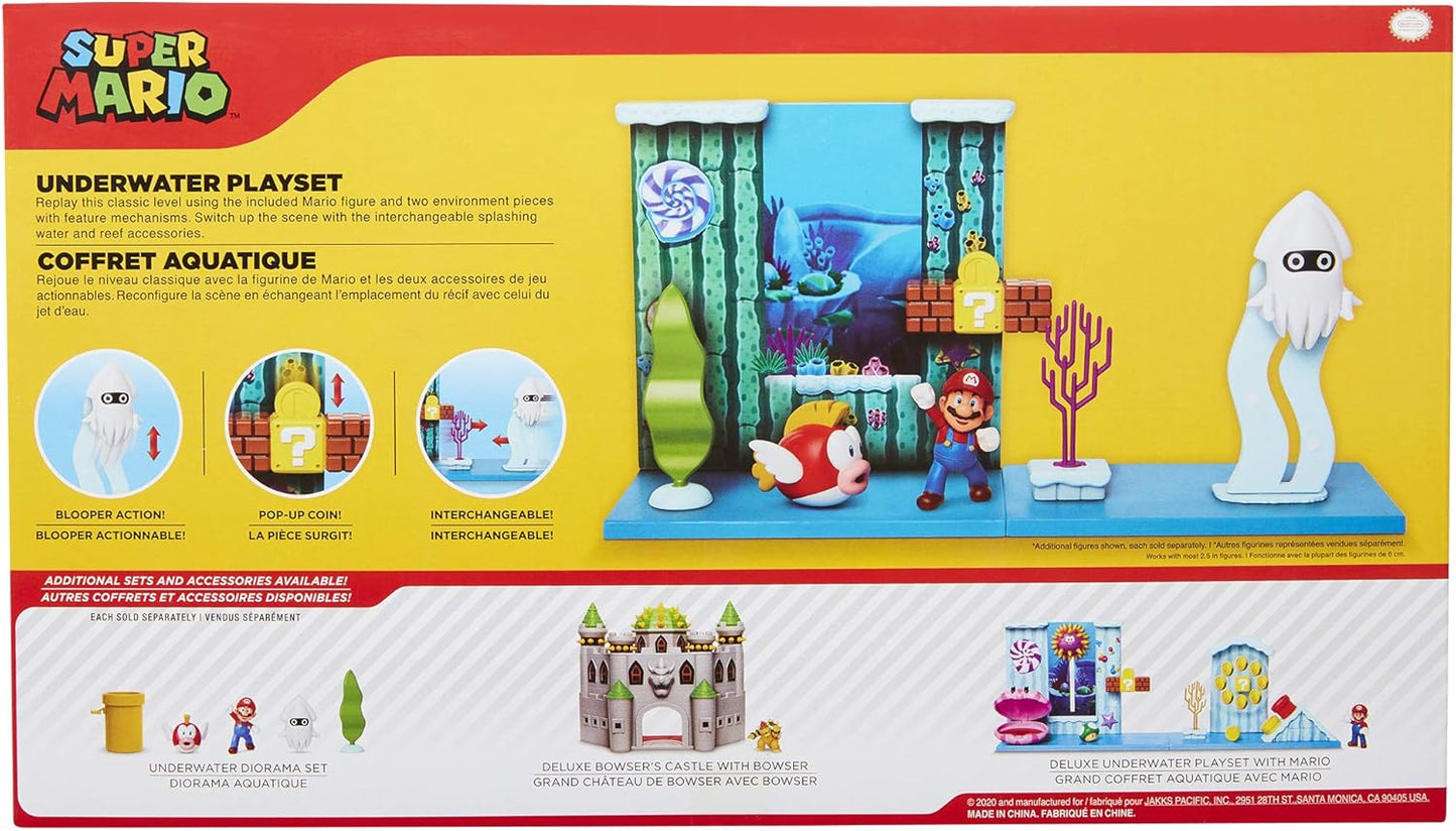 Set Super Mario Juego Submarino Escenario con Figura