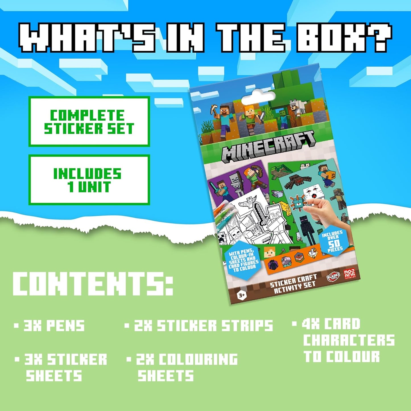 Set De Actividades Con Stickers De Minecraft