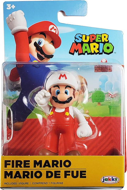 Figura Super Mario Mario De Fuego Articulada 6 Cms