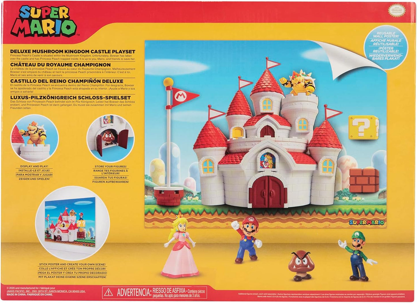 Juguete Super Mario Castillo De Princesa Peach + Mini Bowser