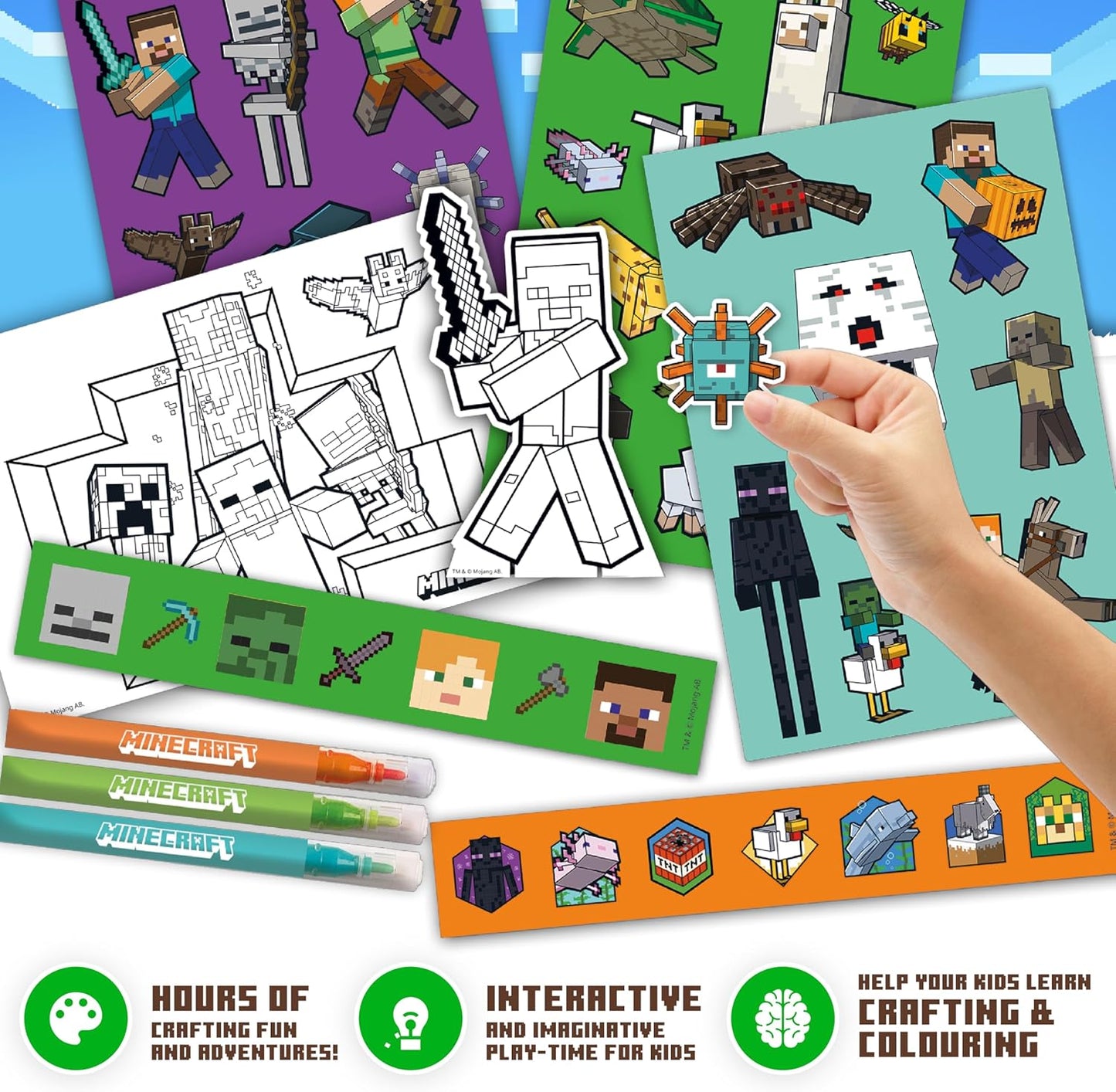 Set De Actividades Con Stickers De Minecraft