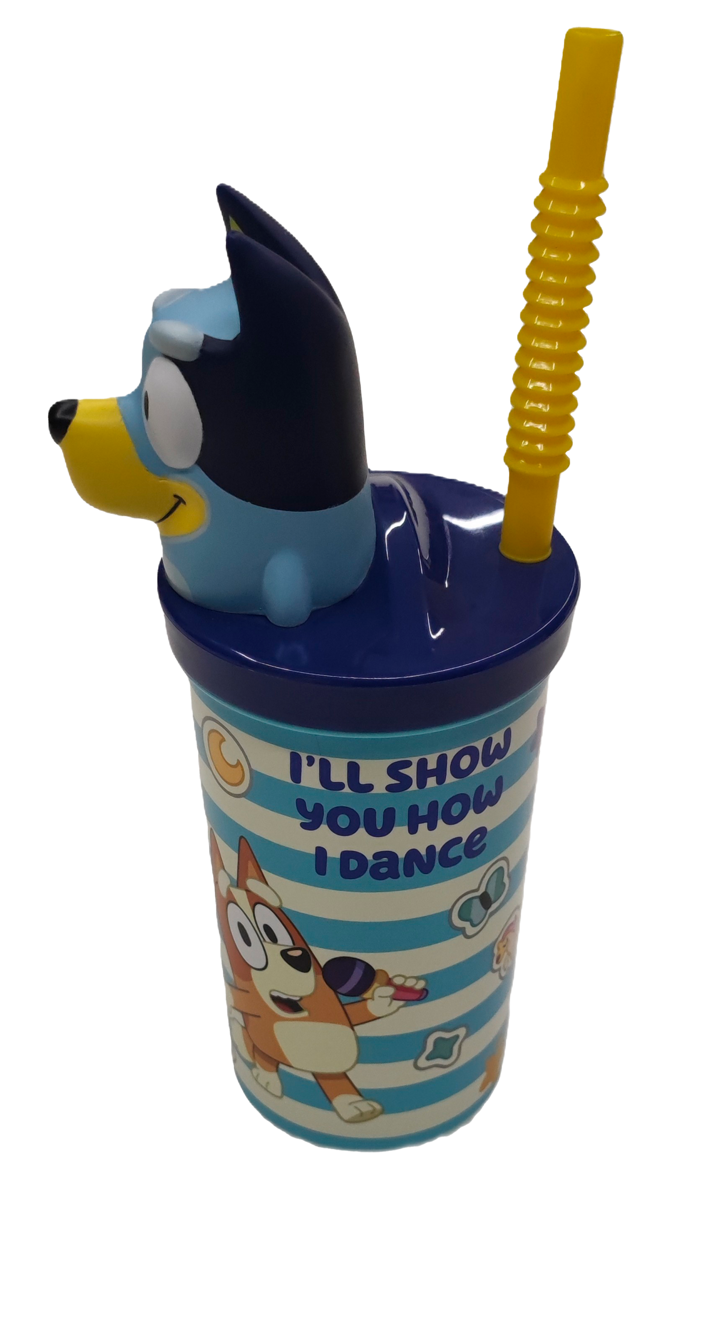 Vaso Con Bombilla Bluey Figura 3D 360ml