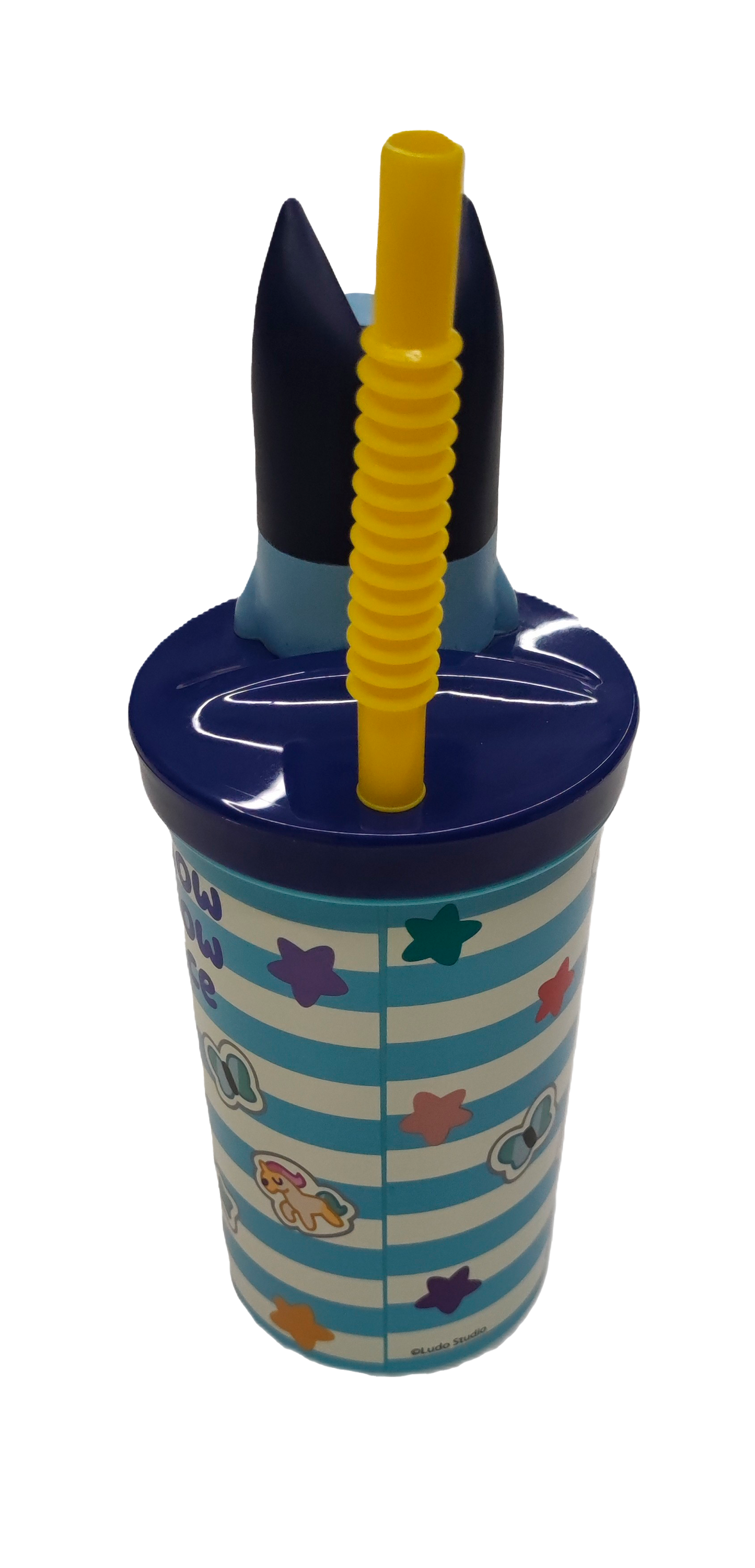 Vaso Con Bombilla Bluey Figura 3D 360ml