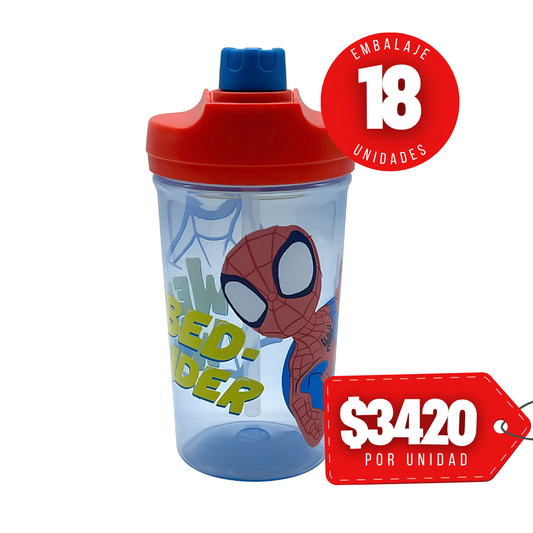 x Mayor Botella Doble Lid Spiderman