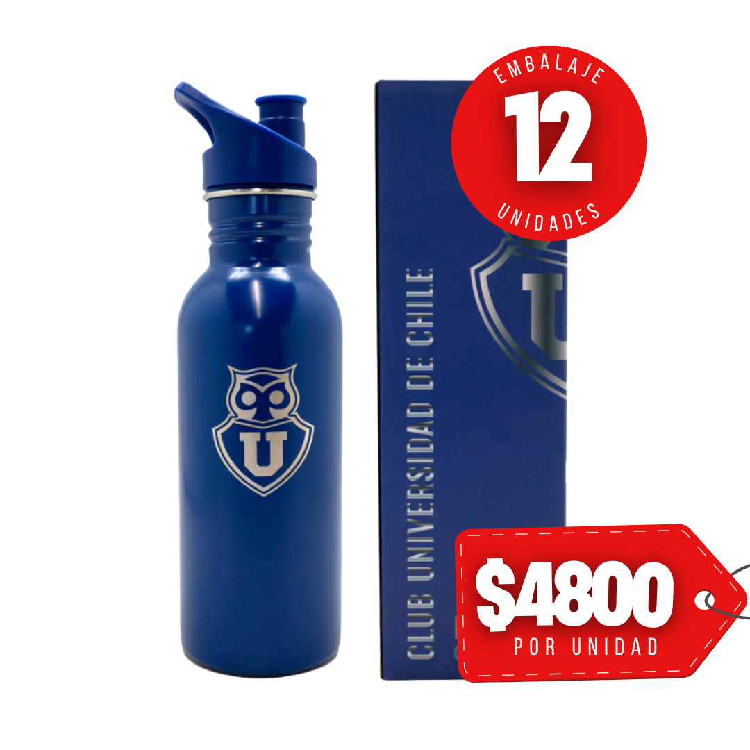 x Mayor Botella Metalica 600 Ml U De Chile