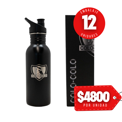 x Mayor Botella Metalica 600ml Colo Colo