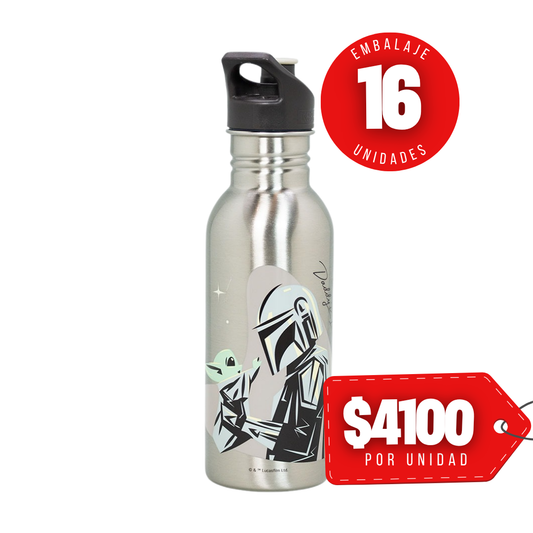 x Mayor Botella Metálica 600ml Star Wars Yoda