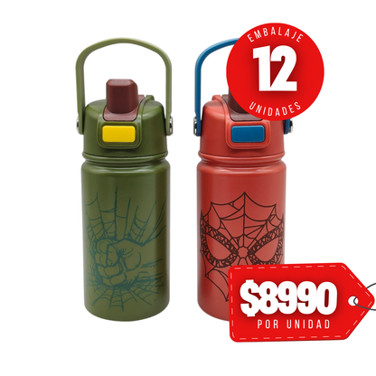 x Mayor Botella Metálica Vaccum 14oz Spiderman