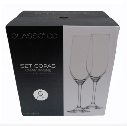 Set Copa De Champagne Cristal Glasso